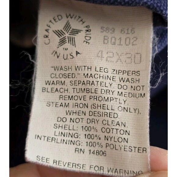 Vtg Carhartt Duck Bib Overalls Canvas Double Knee Mens 42x30 Insulated Quilted - Picture 16 of 16